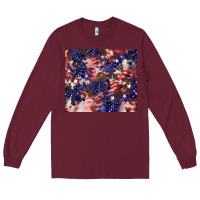 Burgundy American flag sparkly  tumbler Long Sleeve Tee - HowdyJamesFarm
