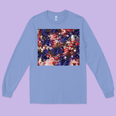 American Flag Sparkly  Tumbler Long Sleeve Tee Designed By Howdyjamesfarm