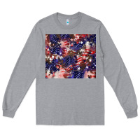 Heather Grey American flag sparkly  tumbler Long Sleeve Tee - HowdyJamesFarm
