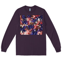 Plum American flag sparkly  tumbler Long Sleeve Tee - HowdyJamesFarm