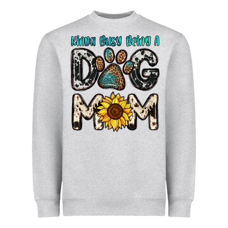 Kinda Busy Being A Dog Mom Heavyweight Sweatshirt by OliviaCreatesArt | Teevron