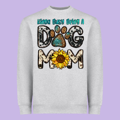 Kinda Busy Being A Dog Mom Heavyweight Sweatshirt Designed By Oliviacreatesart