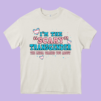 Im Scary Transgender The Media Warned You About Heavy Core Tee Designed By Jahusdesignshop