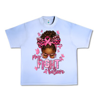 Grape Ice pray fight believe breast cancer afro messy Urban Heavy Tee - texasbilliewilder