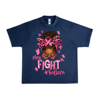 Navy pray fight believe breast cancer afro messy Urban Heavy Tee - texasbilliewilder