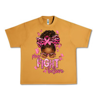 Peanut Butter pray fight believe breast cancer afro messy Urban Heavy Tee - texasbilliewilder