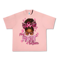 Salmon pray fight believe breast cancer afro messy Urban Heavy Tee - texasbilliewilder