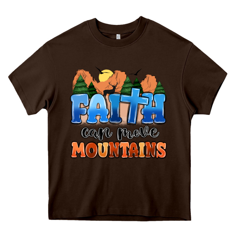 Faith Can Move Mountains Heavy Core Tee by MaliasSmallBusiness | Teevron