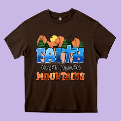 Faith Can Move Mountains Heavy Core Tee Designed By Maliassmallbusiness