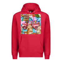 Cardinal Easter Bunny With Truck Seamless Pattern Premium Hoodie - BundleAndBundleShop
