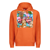 Carrot Easter Bunny With Truck Seamless Pattern Premium Hoodie - BundleAndBundleShop