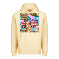 Pina Colada Easter Bunny With Truck Seamless Pattern Premium Hoodie - BundleAndBundleShop