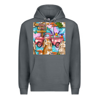 Rock Easter Bunny With Truck Seamless Pattern Premium Hoodie - BundleAndBundleShop