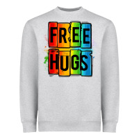 Heather Grey free hugs Heavyweight Sweatshirt - OliviaCreatesArt