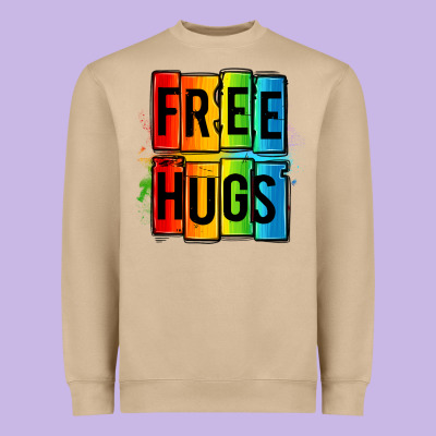 Free Hugs Heavyweight Sweatshirt Designed By Oliviacreatesart