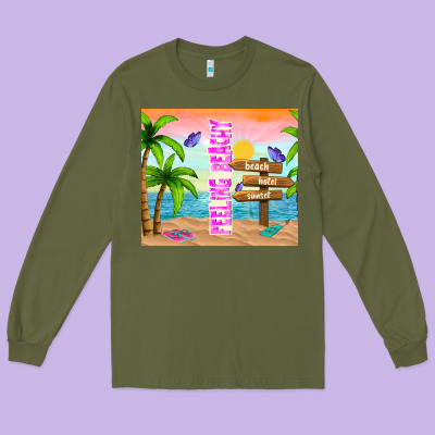 Feeling Beachy Long Sleeve Tee Designed By Tumblerdesignbyshophia