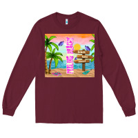 Burgundy feeling beachy Long Sleeve Tee - TumblerDesignByShophia