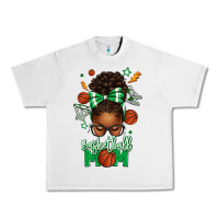 Lunar Rock Basketball Mom Afro Messy Bun Urban Heavy Tee - texasbilliewilder