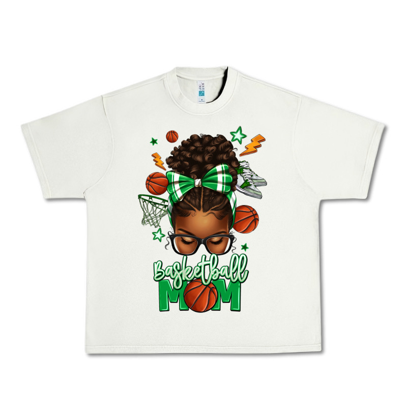 Basketball Mom Afro Messy Bun Urban Heavy Tee by texasbilliewilder | Teevron