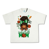 Pistachio Basketball Mom Afro Messy Bun Urban Heavy Tee - texasbilliewilder