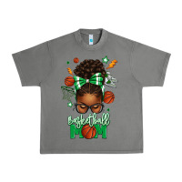 Tornado Basketball Mom Afro Messy Bun Urban Heavy Tee - texasbilliewilder