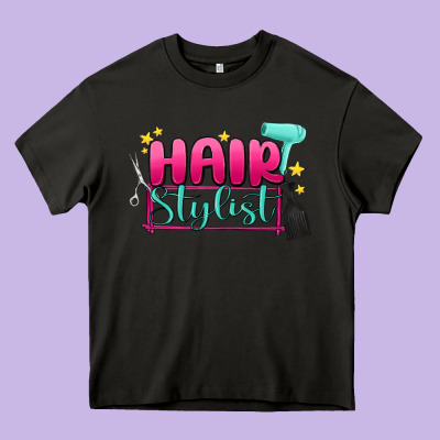 Hair Stylist Heavy Core Tee Designed By Maliassmallbusiness