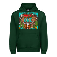 Foreset Green wild one longhorn gemstones cactus and sunflowers Urban Hoodie - Artiststas