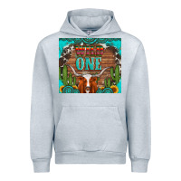 Heather Grey wild one longhorn gemstones cactus and sunflowers Urban Hoodie - Artiststas