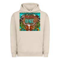 Pigment French Oak wild one longhorn gemstones cactus and sunflowers Urban Hoodie - Artiststas