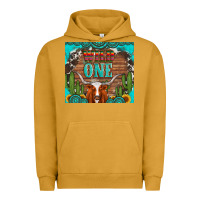 Pigment Peanut Butter wild one longhorn gemstones cactus and sunflowers Urban Hoodie - Artiststas