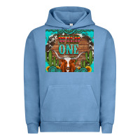 Pigment Pebble Blue wild one longhorn gemstones cactus and sunflowers Urban Hoodie - Artiststas