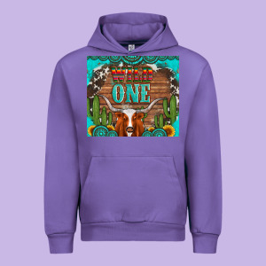 Wild One Longhorn Gemstones Cactus And Sunflowers Urban Hoodie Designed By Artiststas