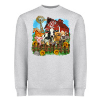 Heather Grey farm life olivia Heavyweight Sweatshirt - OliviaCreatesArt