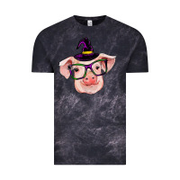 Cloud Black pig with halloween Vintage Tee - RanaPortraitStore