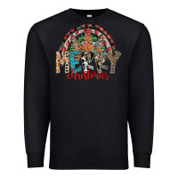 Black Merry Christmas Premium Sweatshirt - CowhideDigitalArt