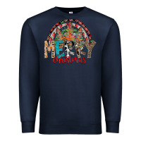 Navy Merry Christmas Premium Sweatshirt - CowhideDigitalArt