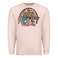 Pale Pink Merry Christmas Premium Sweatshirt - CowhideDigitalArt