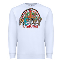 White Merry Christmas Premium Sweatshirt - CowhideDigitalArt