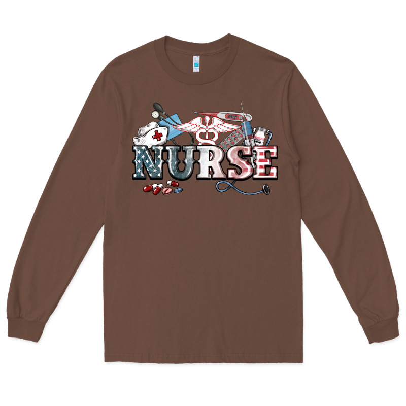 American Nurse 4th Of July Long Sleeve Tee by HowdyJamesFarm | Teevron