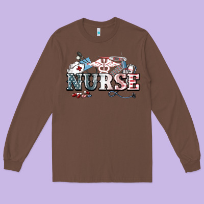 American Nurse 4th Of July Long Sleeve Tee Designed By Howdyjamesfarm