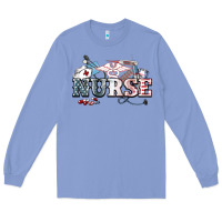 Colony Blue American Nurse 4th of july Long Sleeve Tee - HowdyJamesFarm