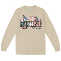 Mushroom American Nurse 4th of july Long Sleeve Tee - HowdyJamesFarm