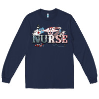 Navy American Nurse 4th of july Long Sleeve Tee - HowdyJamesFarm