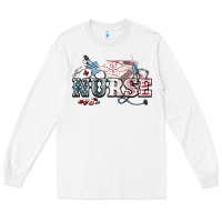 White American Nurse 4th of july Long Sleeve Tee - HowdyJamesFarm