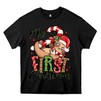 Black my first christmas cute christmas sloth Heavy Core Tee - MaliasSmallBusiness
