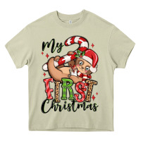 Mossy my first christmas cute christmas sloth Heavy Core Tee - MaliasSmallBusiness