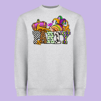 Mardi Gras  Party Olivia Heavyweight Sweatshirt Designed By Oliviacreatesart