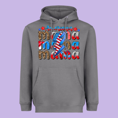 American Mama Heavyweight Hoodie Designed By Cowhidedigitalart