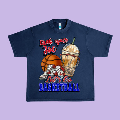 Grab Your Joe Let's Go Basketball Urban Heavy Tee Designed By Nancycooperartshop