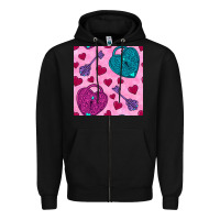 Black valentines day lock and key seamless pattern Zipper Hoodie - BundleAndBundleShop